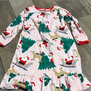 Carter's Pink Santa and Tree Nightgown